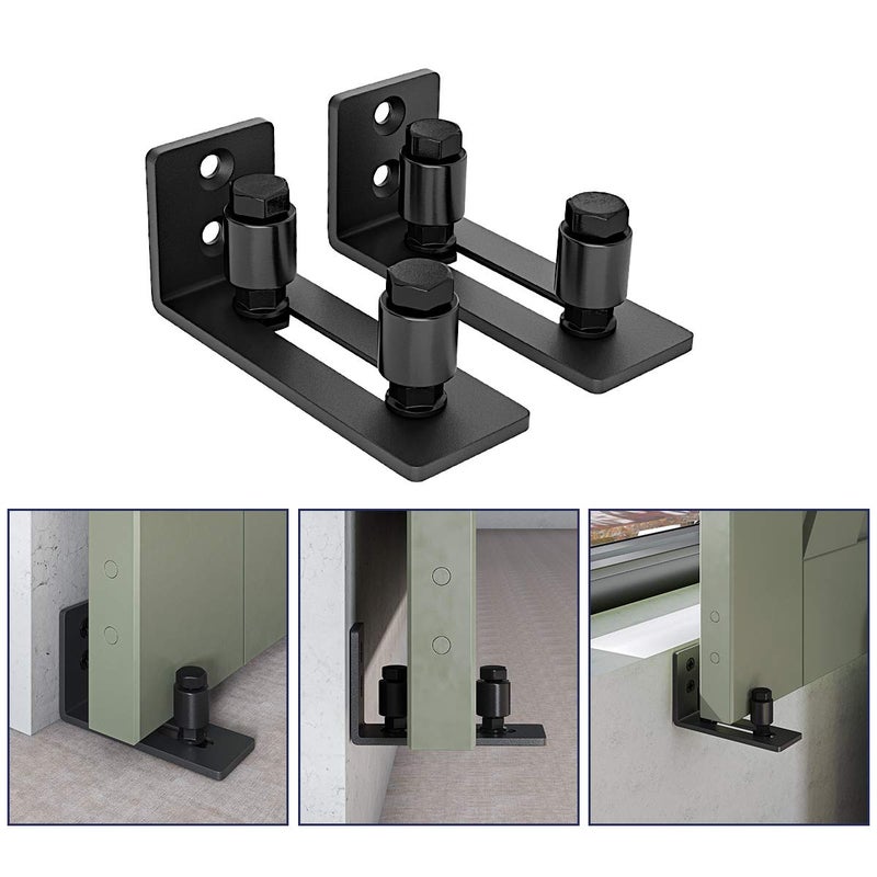 SMARTSTANDARD Sliding Barn Door Bottom Adjustable Floor Guide Roller, Black, Smoothly and Quietly, Easy to Install (2 Rollers) 2PCS - Image 3